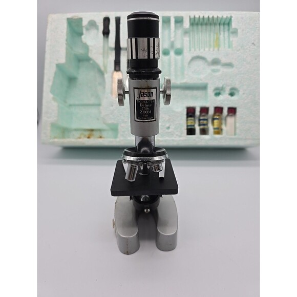 VINTAGE Jason Empire 750 Power Zoom Microscope Set 1971 Made in Japan - Picture 4 of 7